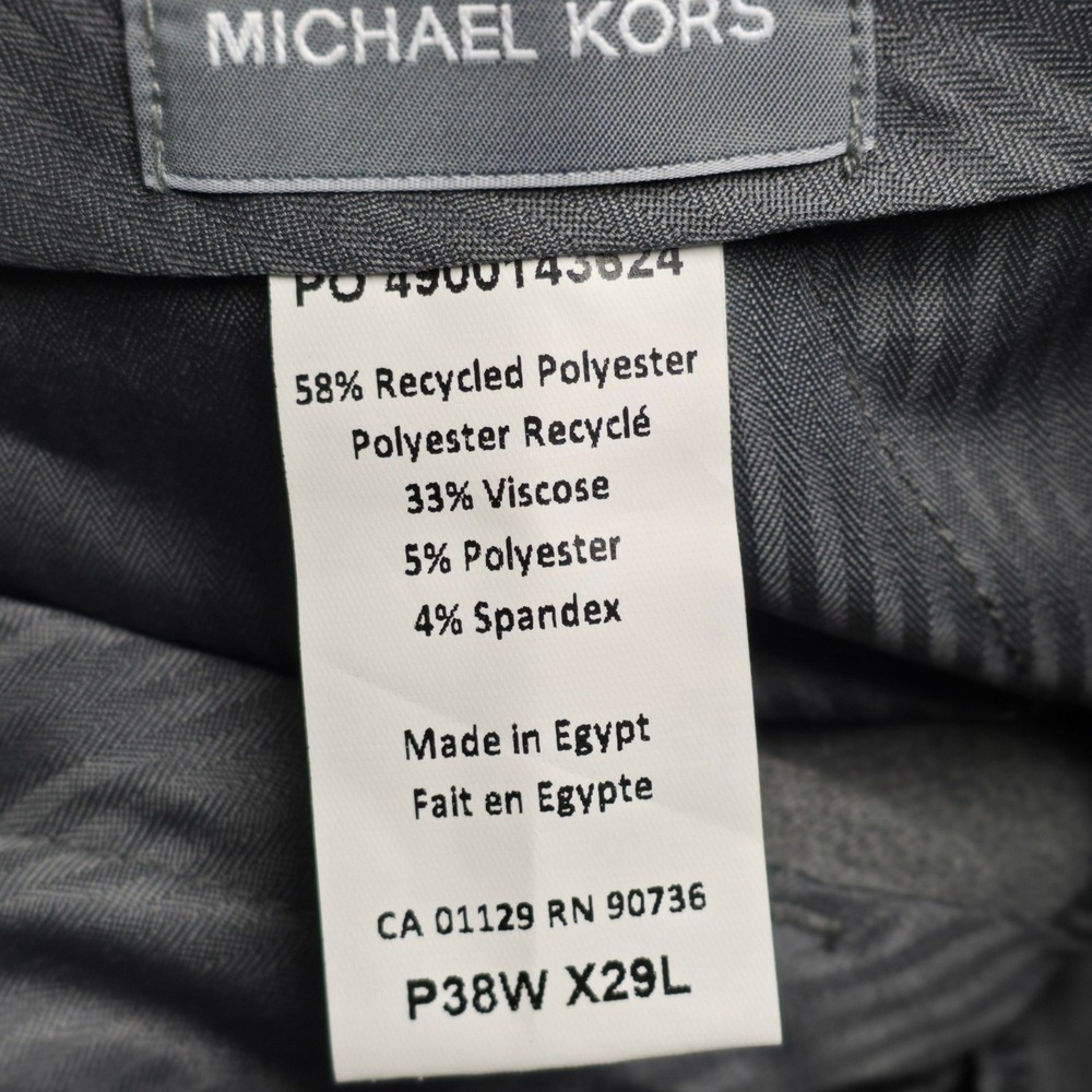 Michael Kors Dress Pants Mens 38x29 Gray Pattern Marvin Straight Leg Trouser NWT - Picture 6 of 9